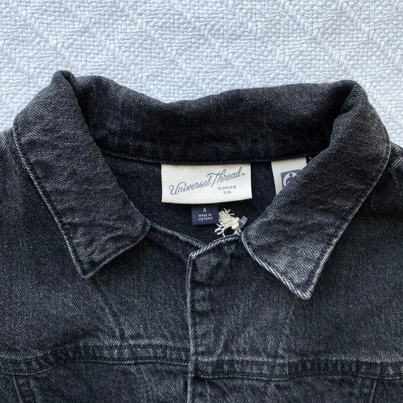 NWT Universal Thread Women's Black Denim Long Sleeve Jumpsuit Full Zip Utility - Picture 8 of 11